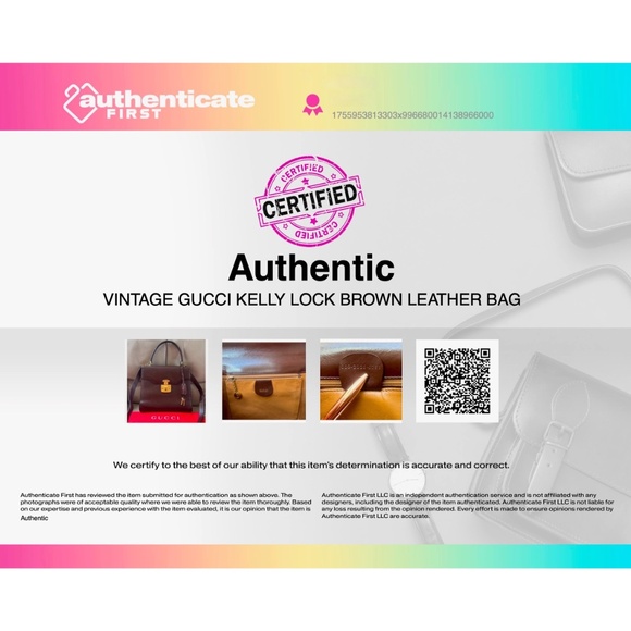 Certified Authentic Vintage Gucci Kelly Lock Key Brown Leather Shoulder Bag, COA - Picture 12 of 12